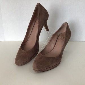 Vince Camuto Desti Brown Suede Heels, 8B